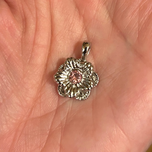 Sophia Fiori 925 Silver and Pink Flower Pendant Charm - Picture 2 of 3